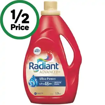 Woolworths Radiant Advanced Laundry Liquid 1.8 Litre or Powder 1.8 kg offer