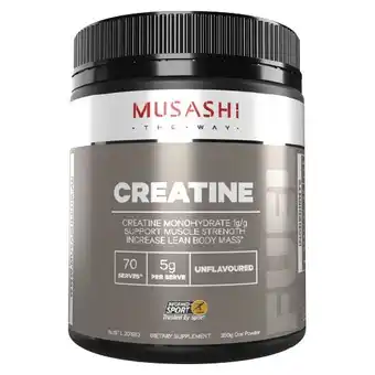 Woolworths Musashi Creatine Unflavoured 350g offer