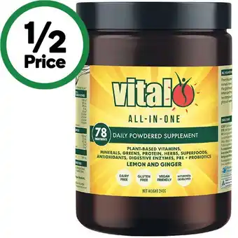 Woolworths Vital All-In-One Daily Powdered Supplement Lemon & Ginger 240g offer