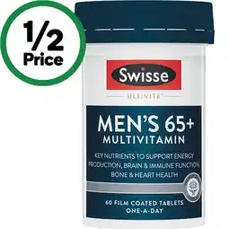 Woolworths Swisse Ultivite Multi Mens 65+ Tablets Pk 60 offer