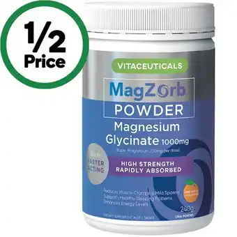 Woolworths MagZorb Magnesium Glycinate 1000mg Powder 240g offer