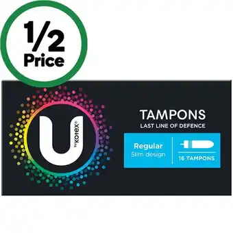 Woolworths U by Kotex Tampons Pk 16 offer