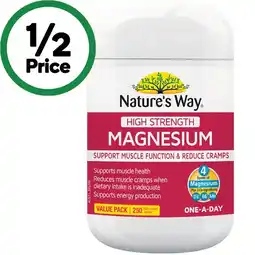 Woolworths Nature's Way High Strength Magnesium Tablets Pk 250 offer