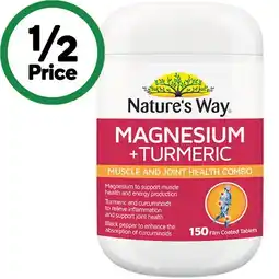 Woolworths Nature's Way Magnesium + Turmeric Tablets Pk 150 offer