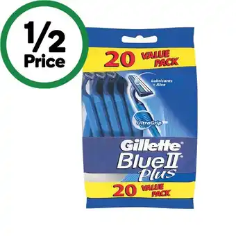 Woolworths Gillette Blue Disposable Shaving Razor Pk 20 offer