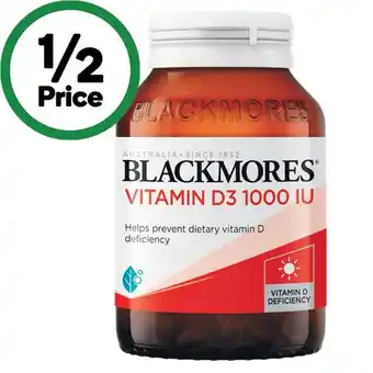 Woolworths Blackmores Vitamin D3 1000IU Capsules Pk 200 offer