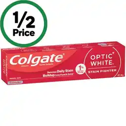 Woolworths Colgate Optic White Toothpaste 140g offer