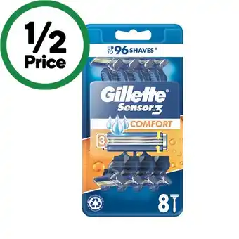 Woolworths Gillette Sensor 3 Comfort Shaving Razor Pk 8 offer