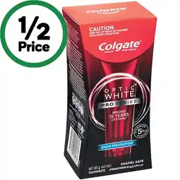 Woolworths Colgate Teeth Whitening Optic White Pro Series Toothpaste 80g offer