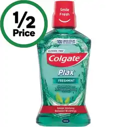 Woolworths Colgate Plax Mouthwash 500ml offer