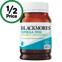 Woolworths Blackmores Omega Mini Double Concentrate Capsules Pk 400 offer