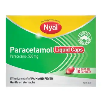 Woolworths Nyal Paracetamol Liquid Capsules Pk 16§ offer