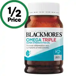 Woolworths Blackmores Omega Triple Super Strength Fish Oil Capsules Pk 150 offer