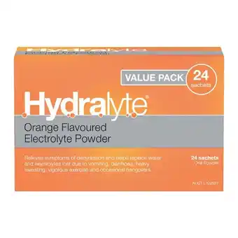 Woolworths Hydralyte Sachets Orange Pk 24 offer