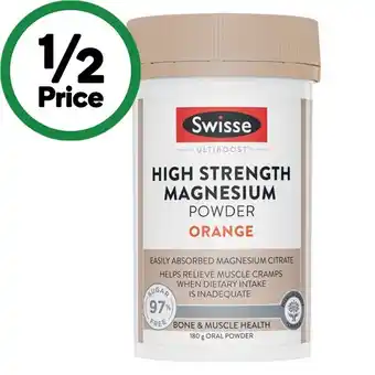 Woolworths Swisse Ultiboost High Strength Magnesium Powder 180g offer