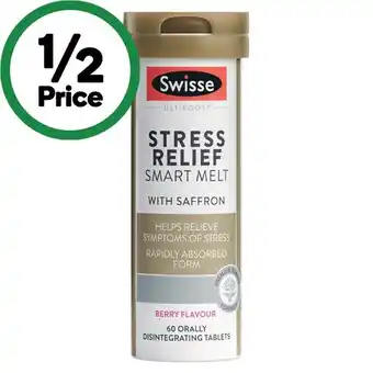 Woolworths Swisse Ultiboost Stress Relief Smart Melts Pk 60 offer