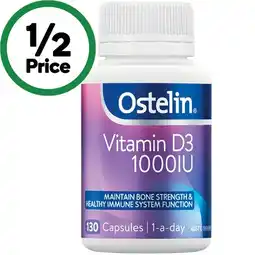 Woolworths Ostelin Vitamin D3 1000IU Capsules Pk 130 offer