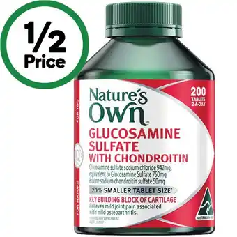 Woolworths Nature's Own Glucosamine Sulfate with Chondroitin Tablets Pk 200 offer