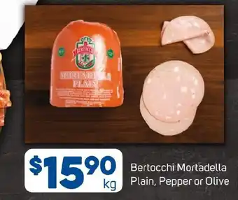 Foodland Bertocchi Mortadella Plain, Pepper or Olive offer