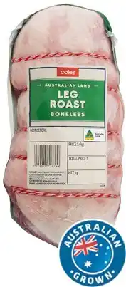 Coles Coles Australian Lamb Boneless Leg Roast offer