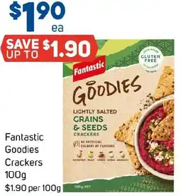 Foodland Fantastic GOODIES LIGHTLY SALTED GRAINS & SEEDS CRACKERS offer