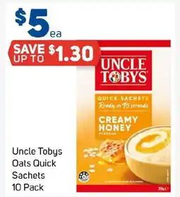 Foodland Uncle Tobys Oats Quick Sachets offer