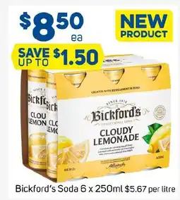 Foodland Bickford's Soda 6 x 250ml offer