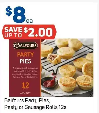 Foodland Balfours Party Pies, Pasty or Sausage Rolls 12s offer