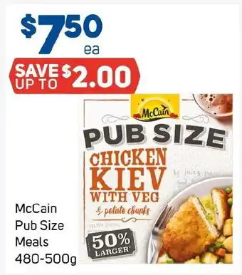 Foodland McCain Pub Size Meals 480-500g offer