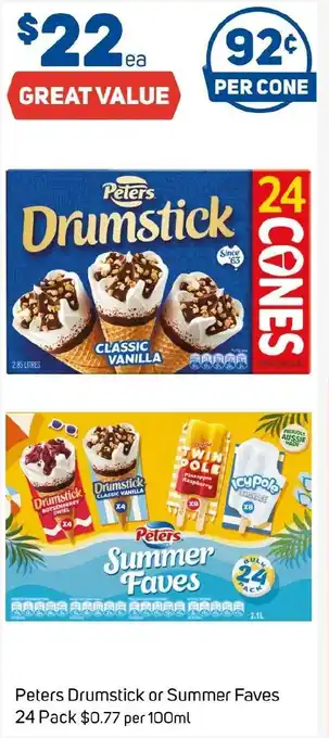 Foodland Peters Drumstick or Summer Faves offer