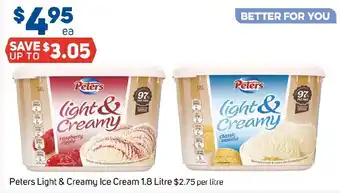 Foodland Peters Light & Creamy Ice Cream offer