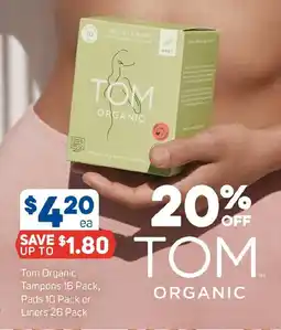 Foodland Tom Organic Tampons  or Liners offer