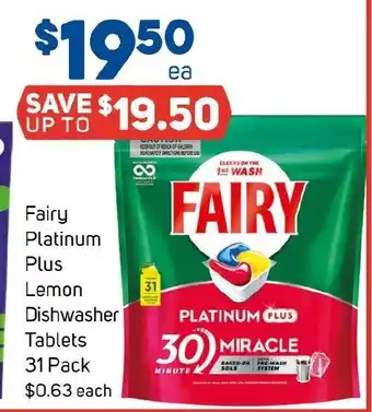 Foodland Fairy Platinum Plus Lemon Dishwasher Tablets offer