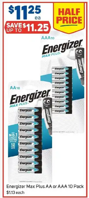 Foodland Energizer Max Plus AA or AAA offer