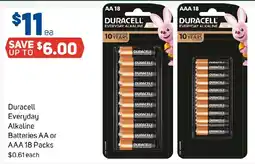 Foodland Duracell Everyday Alkaline Batteries AA or AAA 18 Packs offer