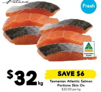 Drakes Tasmanian Atlantic Salmon Portions Skin On offer