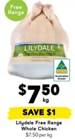 Drakes Lilydale Free Range Whole Chicken offer