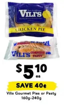 Drakes Vilis Gourmet Pies or Pasty offer