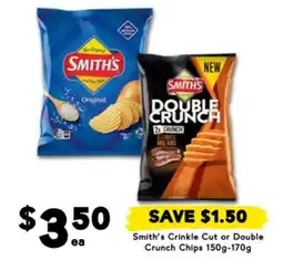 Drakes Smith's Crinkle Cut or Double Crunch Chips 150g-170g offer