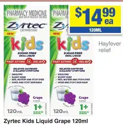 My Chemist Zyrtec Kids Liquid Grape offer