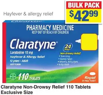 My Chemist Claratyne Non-Drowsy Relief 110 Tablets Exclusive Size offer