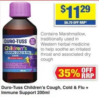 My Chemist Duro-Tuss Children's Cough, Cold & Flu + Immune Support offer