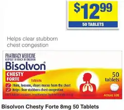 My Chemist Bisolvon Chesty Forte 8mg 50 Tablets offer