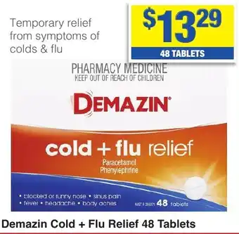 My Chemist Demazin Cold + Flu Relief 48 Tablets offer