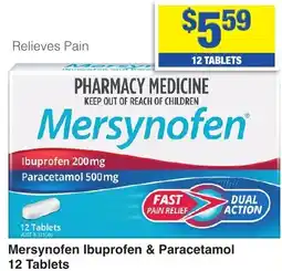 My Chemist Mersynofen Ibuprofen & Paracetamol 12 Tablets offer