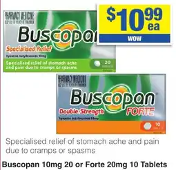 My Chemist Buscopan 10mg 20 or Forte 20mg 10 Tablets offer