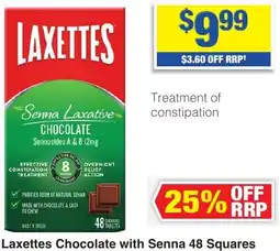 My Chemist Laxettes Chocolate with Senna 48 Squares offer