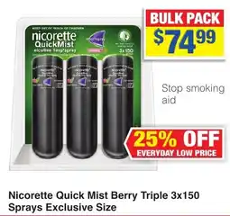 My Chemist Nicorette Quick Mist Berry Triple 3x150 Sprays Exclusive Size offer