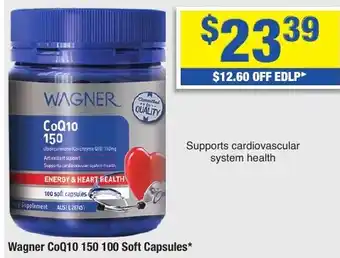 My Chemist Wagner CoQ10 150 100 Soft Capsules offer