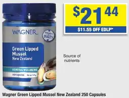 My Chemist Wagner Green Lipped Mussel New Zealand 250 Capsules offer